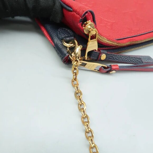 100% Auth Louis Vuitton Double Zip Monogram Leather Shoulder Bag 1090-0782 - Picture 7 of 12